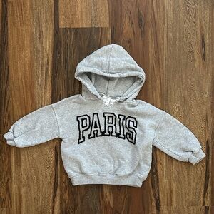 Zara Kids Gray Paris Hoodie Size 9-12M